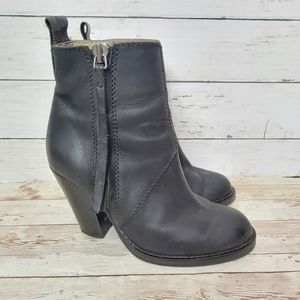 Acne Black Leather Ankle Booties